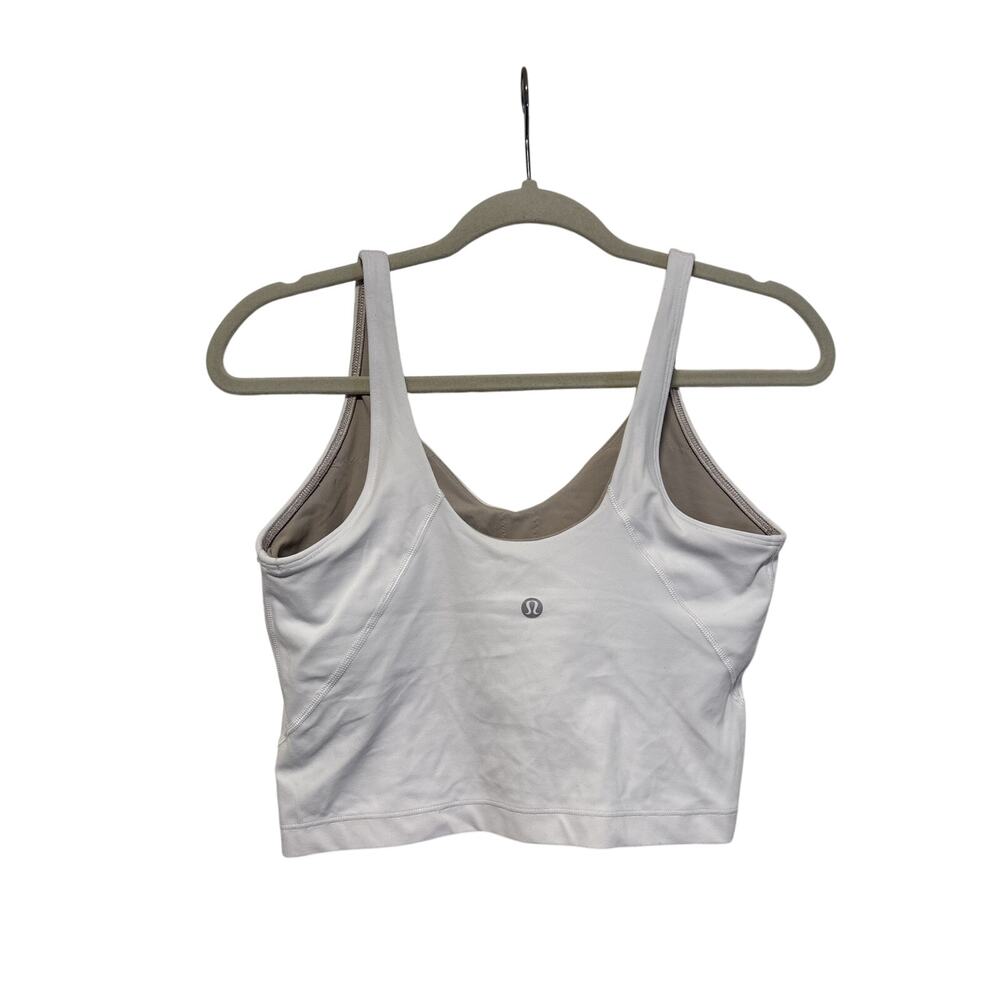 Lululemon White Crop Tank Top Size 8 Pre-Owned - Picture 6 of 7
